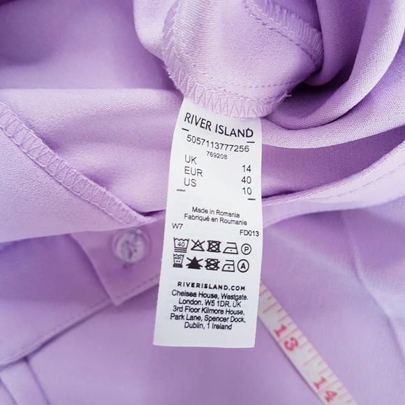 🌏 RIVER ISLAND • Purple Split Hem Flared Trousers • Sz 10 - Picture 9 of 13